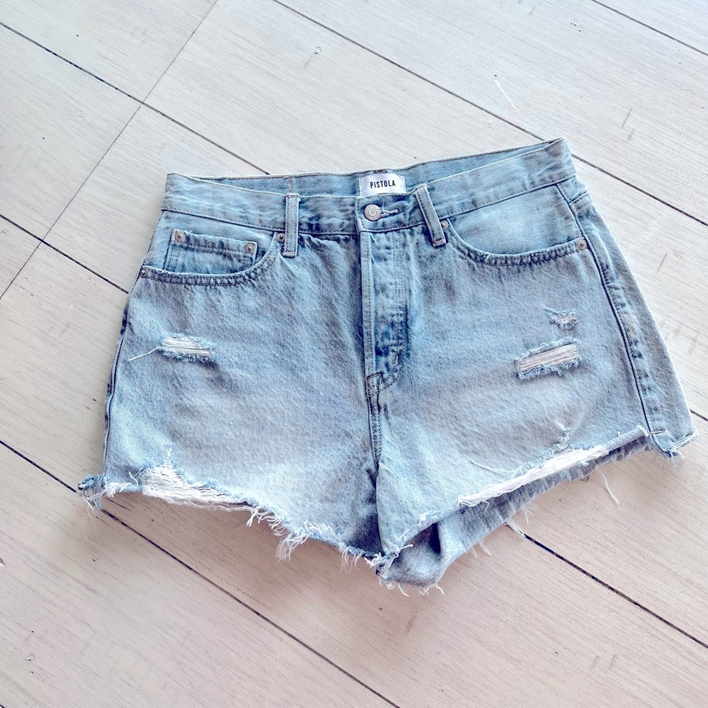 Pistola Nova High Waist Relaxed Cutoff Denim Short